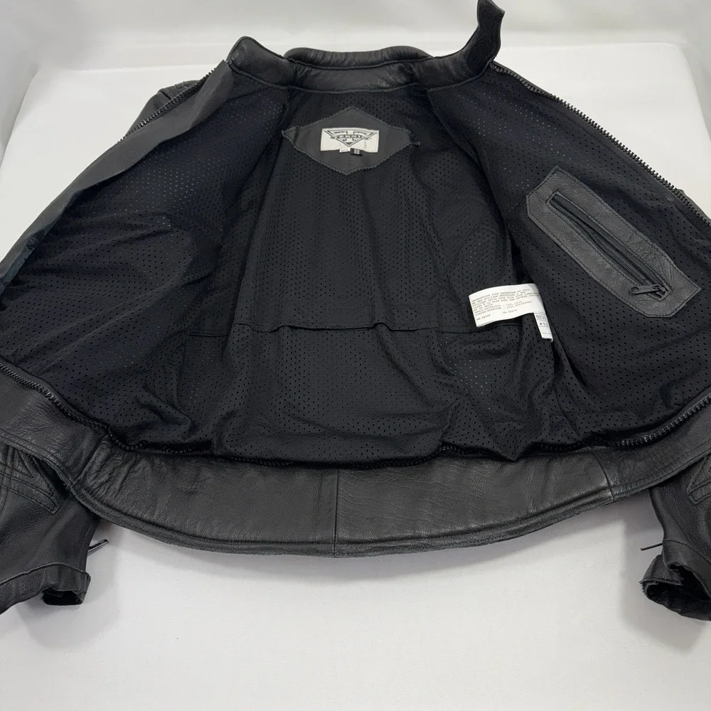 Teknic Black Padded‎ Leather Motorcycle Motocross Racing Jacket Size 42/52